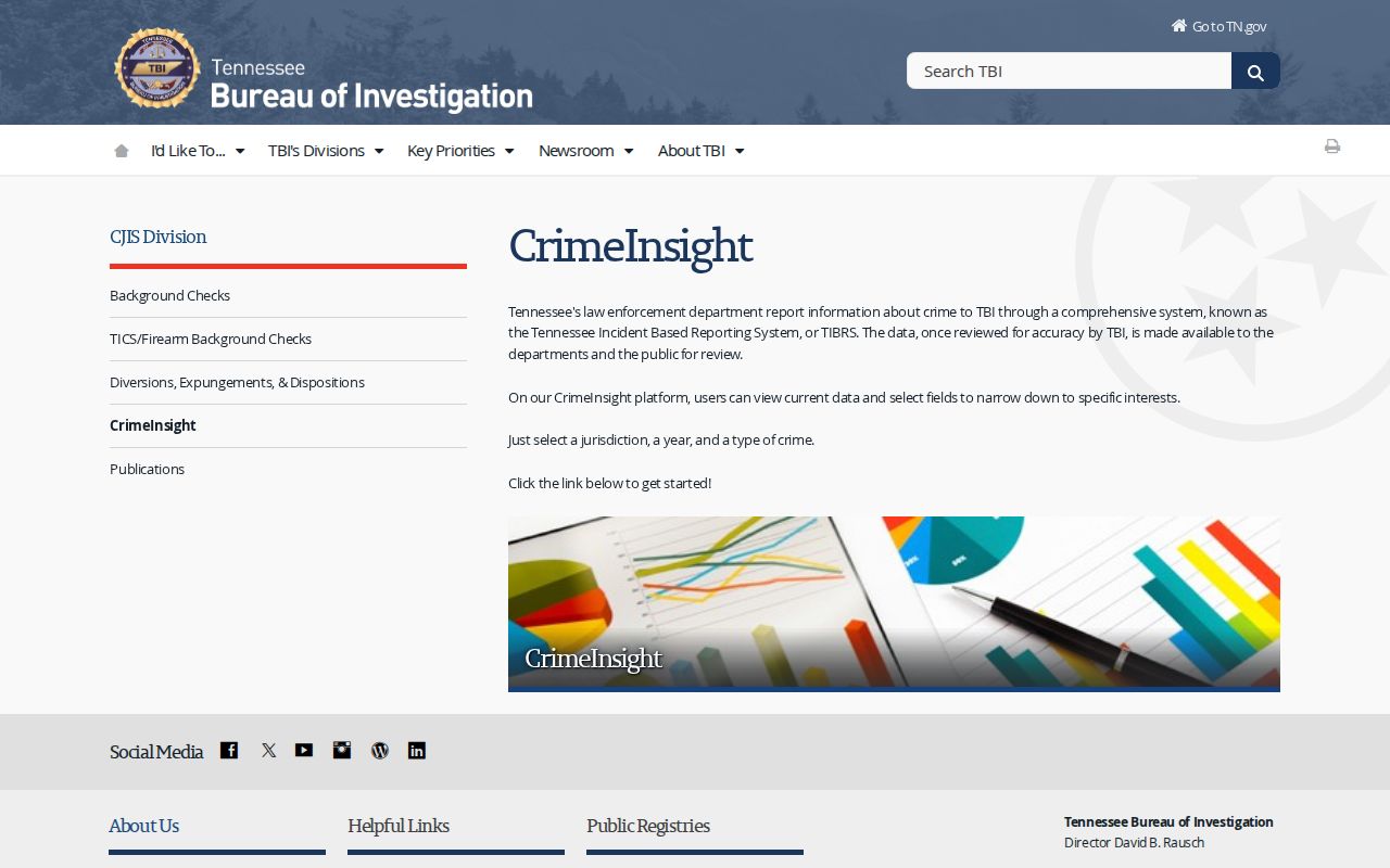 Haywood County arrest statistics interface from TBI CrimeInsight